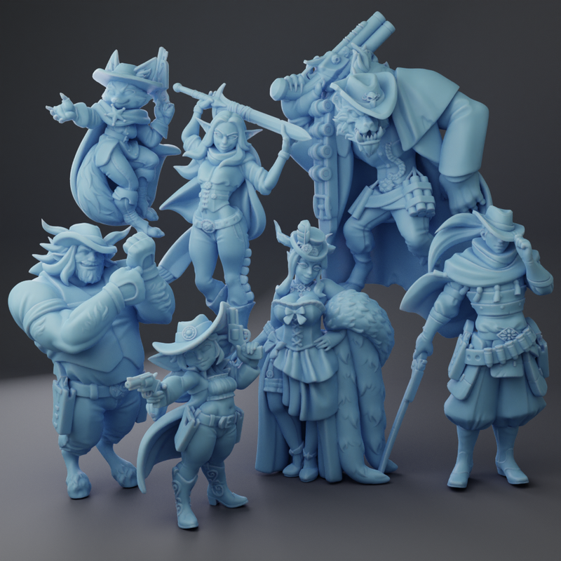 Fantasy Western Miniatures (Full Set) | Fantasy Miniature | Twin Goddess Miniatures