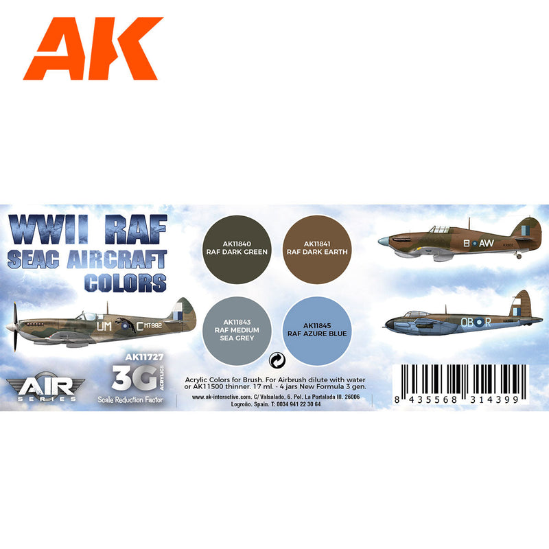 AK Interactive - WWII RAF SEAC Aircraft Colors Set 3G (AK11727)