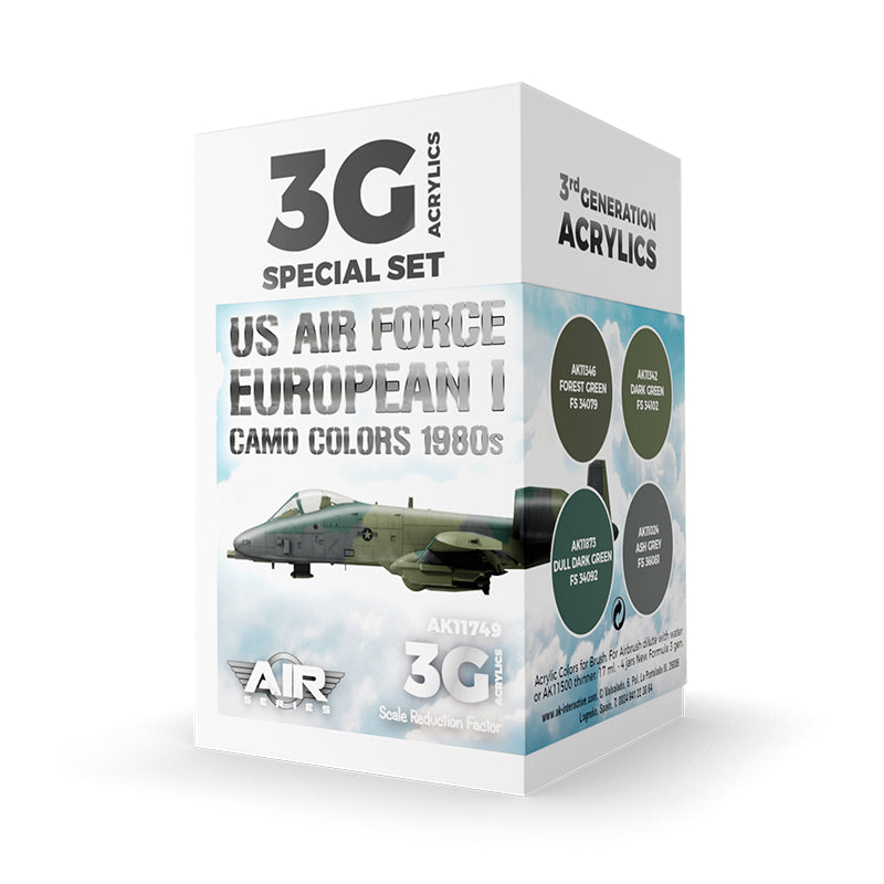 AK Interactive - US Air Force European I Camo Colors 1980S Set 3G (AK11749)