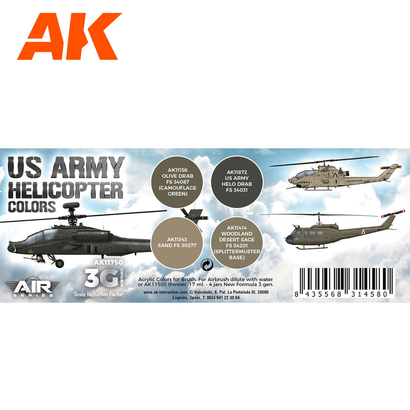 AK Interactive - US Army Helicopter Colors Set 3G (AK11750)