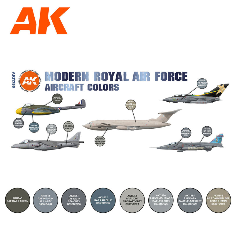 AK Interactive - Modern Royal Air Force Aircraft Colors Set 3G (AK11755)