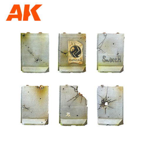 AK Interactive Defensive Walls Wargame Set (Resin 30-35mm) (AK1356)