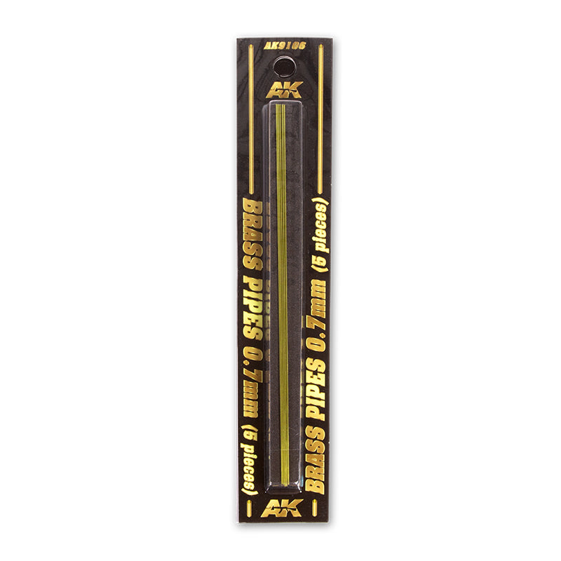AK Interactive - Brass Pipes 0.7mm, 5 Units (AK9106)