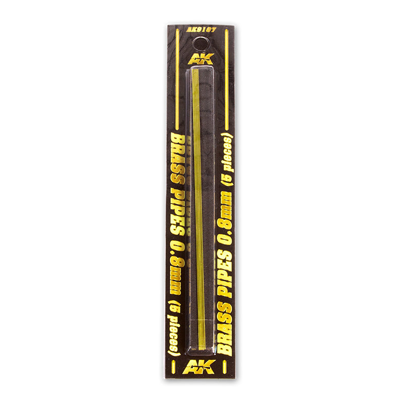 AK Interactive - Brass Pipes 0.8mm, 5 Units (AK9107)