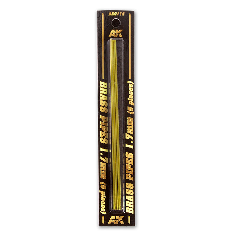 AK Interactive - Brass Pipes 1.7mm, 5 Units AK9116