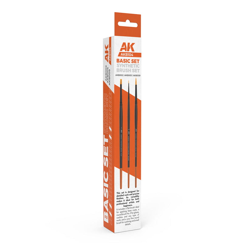 AK Interactive Basic Brushes Set (3 brushes) AKB104