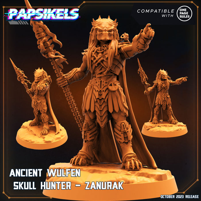 Ancient Wulfen Skull Hunter Zanurak | Skull Hunters 2 | Sci-Fi Miniature | Papsikels