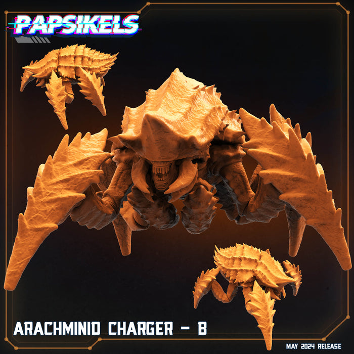 Arachminid Charger Miniatures | Democracy Troopers Bugs and Bots | Sci-Fi Miniature | Papsikels