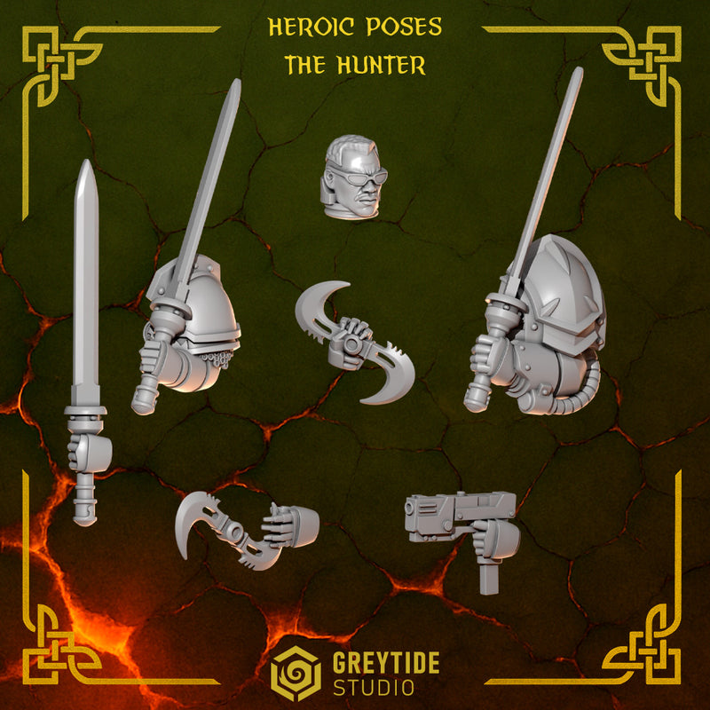 Hero Hunter Kit Anvil Wardens Conversion Bits For 28mm 32mm Sci-fi Space Knights