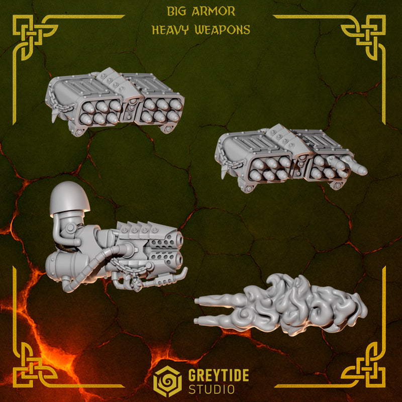 Big Warrior Ranged Weapons | Anvil Wardens | Conversion Bits For 28mm 32mm Sci-fi Marines