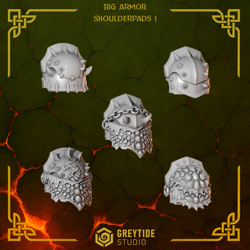Big Pauldrons Pack 1 Anvil Wardens Conversion Bits For 28mm 32mm Sci-fi Space Knights