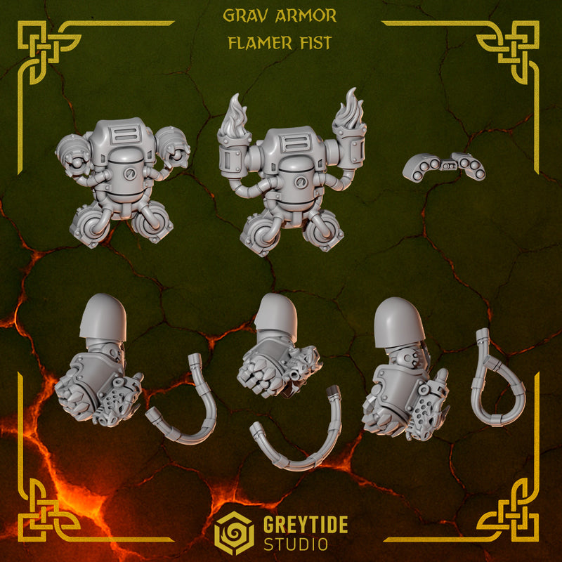 Gravity Flame Kit Anvil Wardens Conversion Bits For 28mm 32mm Sci-fi Space Knights