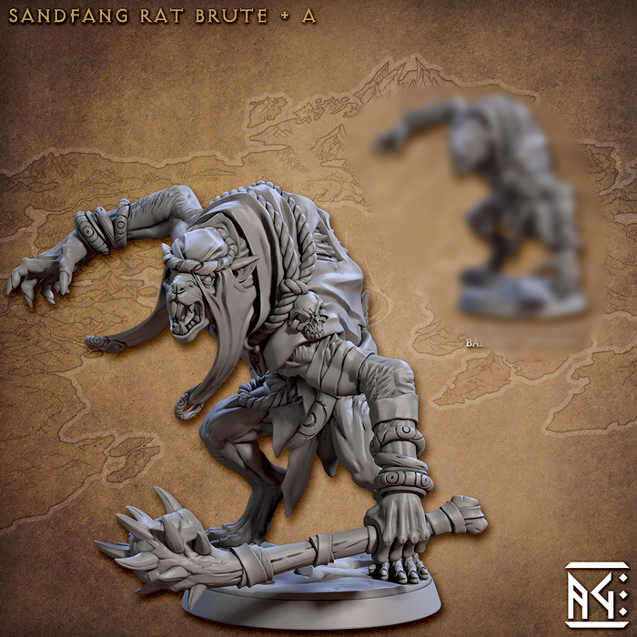 Brute Miniatures Pack A | Sandfang Ratkin | Fantasy D&D Miniature | Artisan Guild