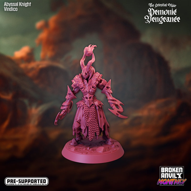 Abyssal Knight Vindico | The Celestial War Demonic Vengence | Tabletop RPG Miniature TabletopXtra