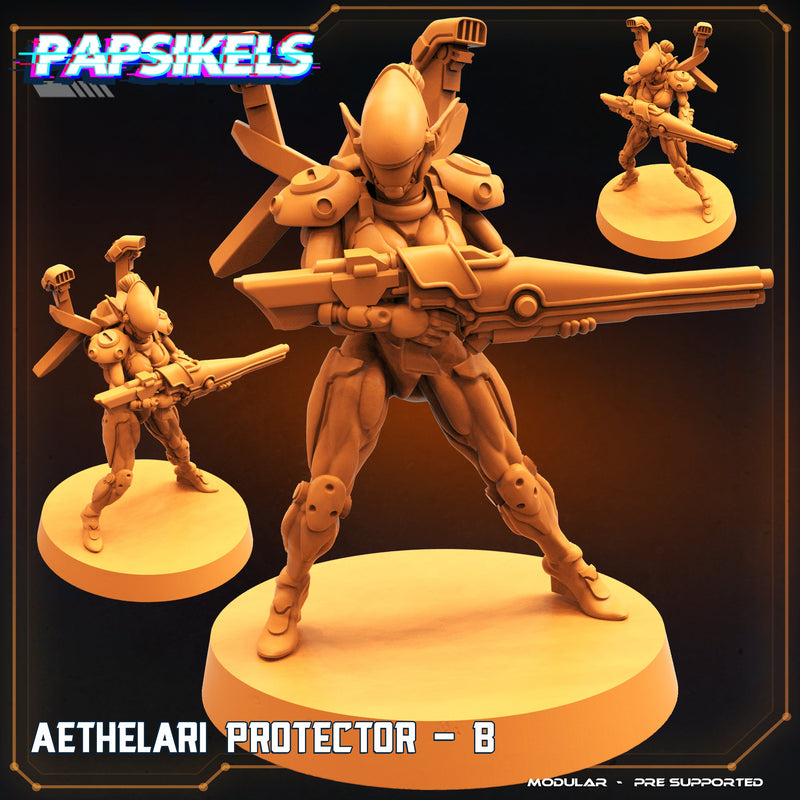Aethelari Protector Miniatures | Skull Hunters IV Aethelari Awakening | Sci-Fi Miniature | Papsikels TabletopXtra