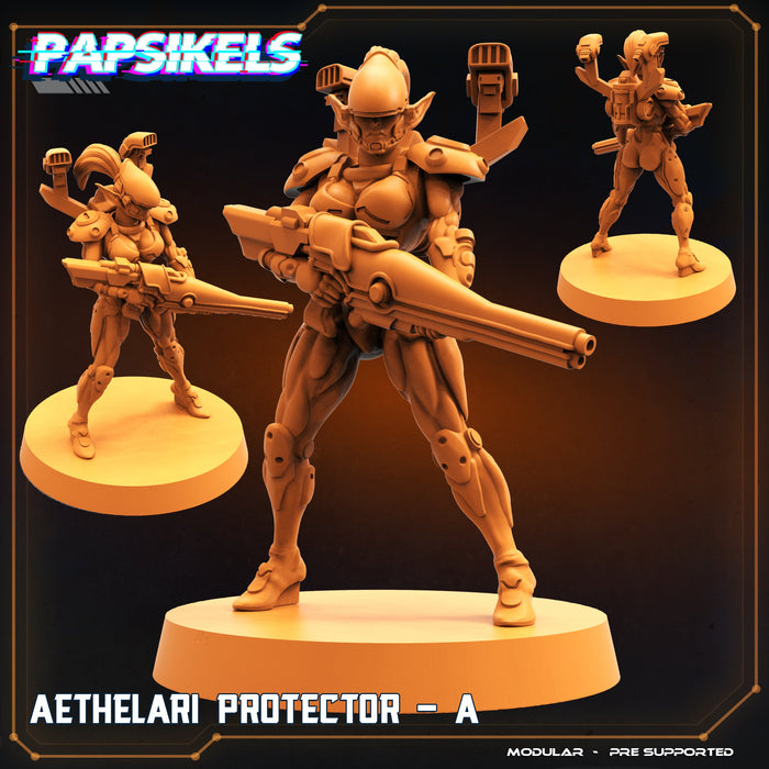 Aethelari Protector Miniatures | Skull Hunters IV Aethelari Awakening | Sci-Fi Miniature | Papsikels TabletopXtra