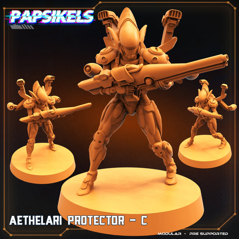 Aethelari Protector Miniatures | Skull Hunters IV Aethelari Awakening | Sci-Fi Miniature | Papsikels TabletopXtra