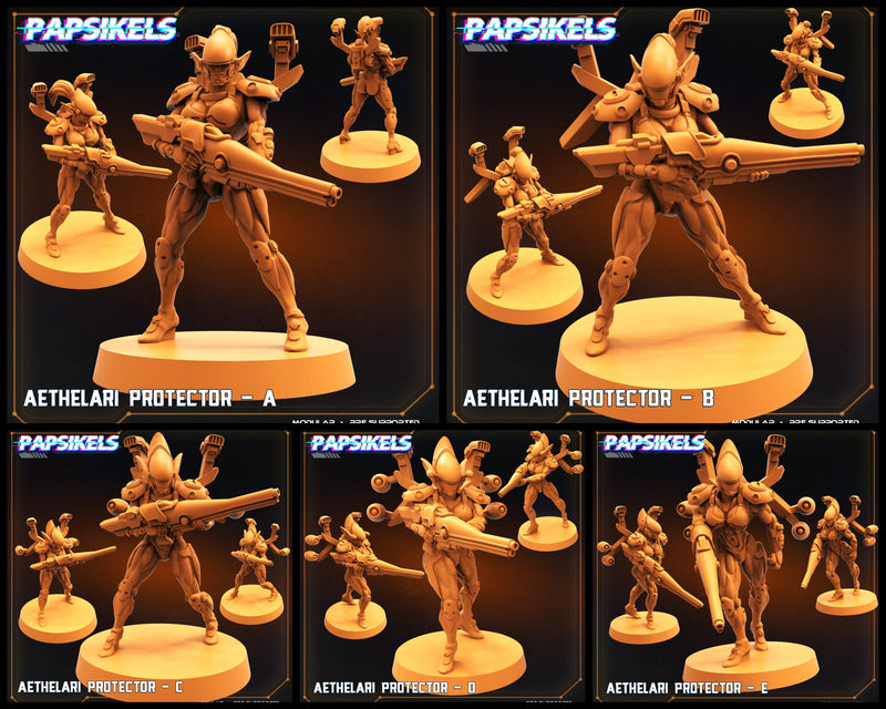 Aethelari Protector Miniatures | Skull Hunters IV Aethelari Awakening | Sci-Fi Miniature | Papsikels TabletopXtra