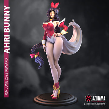 Bunny Ahri | Pin-Up Statue Fan Art Miniature Unpainted | Azerama