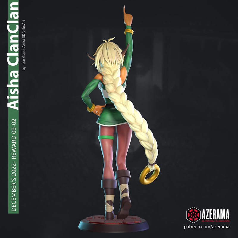Aisha | Pin-Up Statue Fan Art Miniature Unpainted | Azerama
