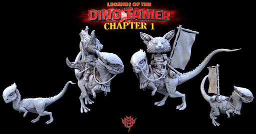 AÃ¯ssa and Mandi (Pose 1) | Legends of the Dino Tamer: Chapter One | Fantasy Miniature | Mini Monster Mayhem TabletopXtra