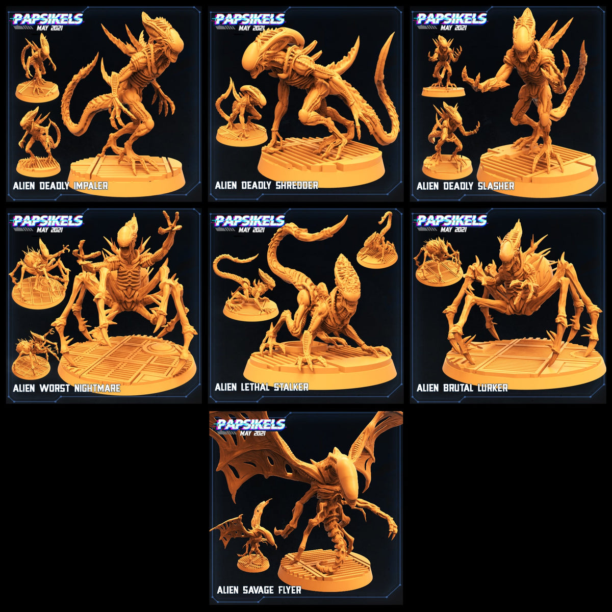 Alien Miniatures | Aliens Vs Humans | Sci-Fi Miniature | Papsikels ...