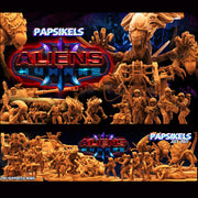 Aliens Vs Humans III Miniatures (Full Set) | Sci-Fi Miniature | Papsikels TabletopXtra