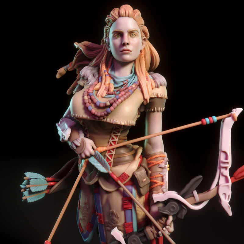 Aloy | Pin-Up Statue Fan Art Miniature Unpainted | Torrida Minis