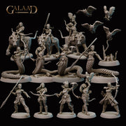 Amazons & Nagas Miniatures (Full Set) | Fantasy Miniature | Galaad Miniatures TabletopXtra