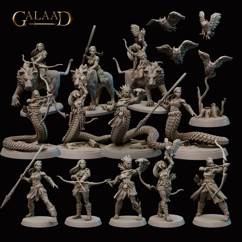 Amazons & Nagas Miniatures (Full Set) | Fantasy Miniature | Galaad Miniatures TabletopXtra