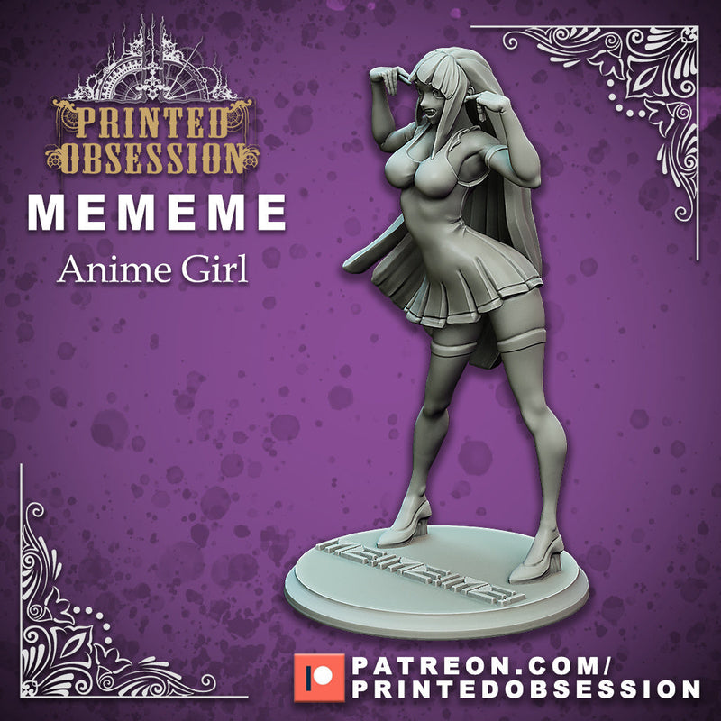 Anime Girl (150mm) | MEMEME | Fantasy Miniature | Printed Obsession TabletopXtra