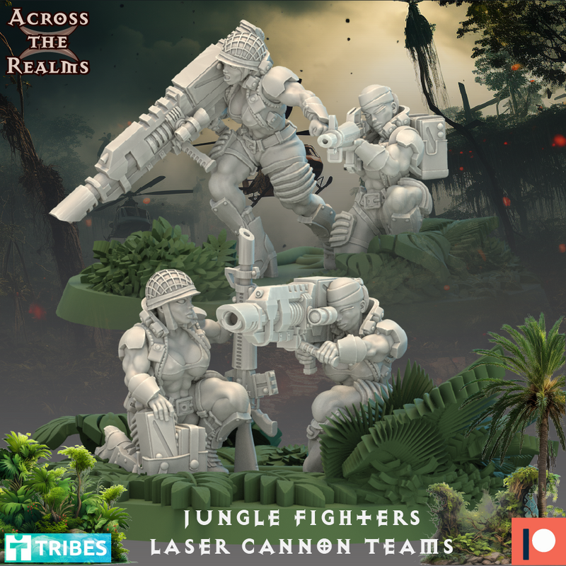Laser Cannon Weapon Teams Miniatures | Jungle Fighters