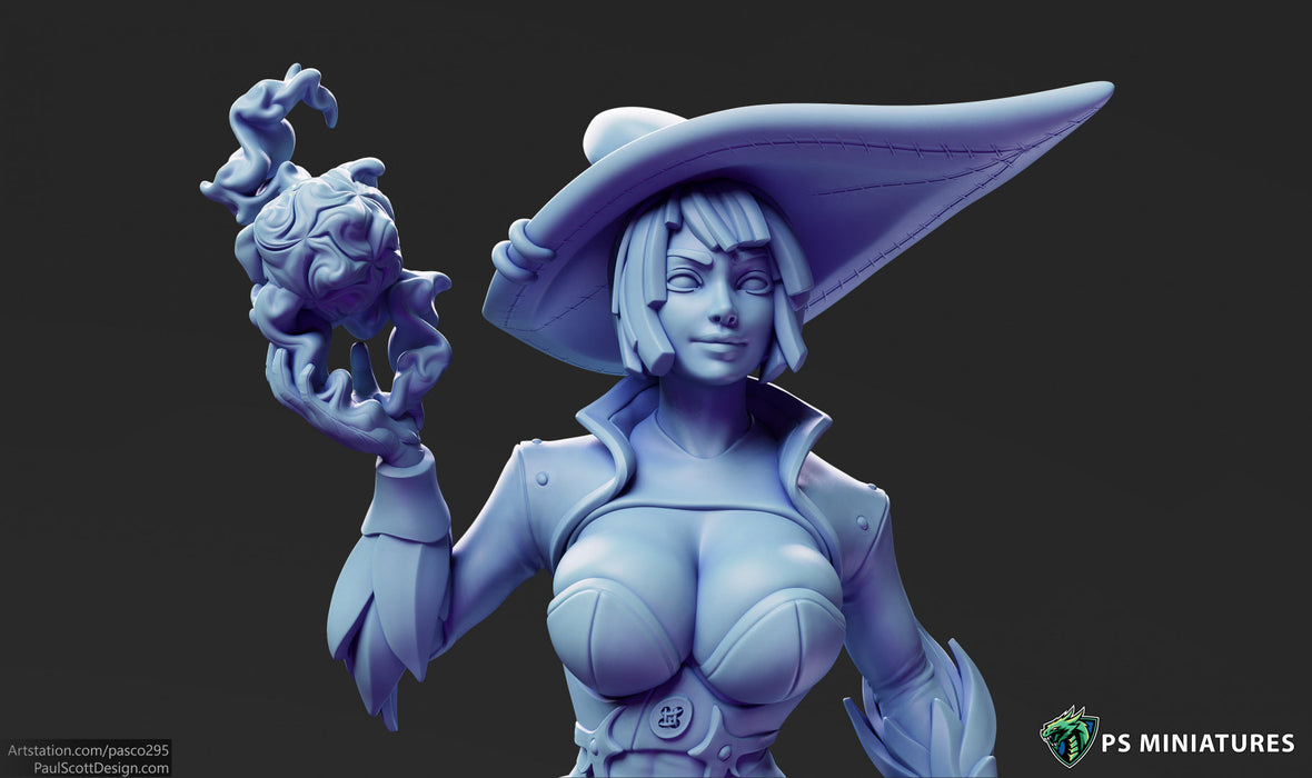 Arcane Witch Pose 1 | Arcane Witches | Fantasy Miniature | PS Miniatures TabletopXtra
