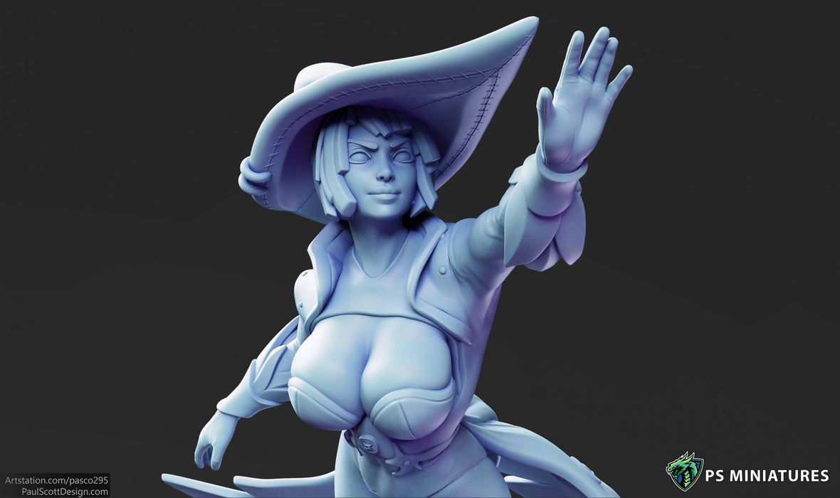 Arcane Witch Pose 2 | Arcane Witches | Fantasy Miniature | PS Miniatures TabletopXtra