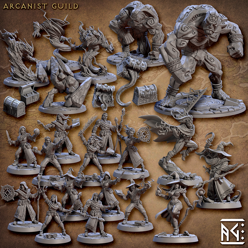 Arcanist Guild Miniatures (Full Set) | Fantasy D&D Miniature | Artisan Guild TabletopXtra