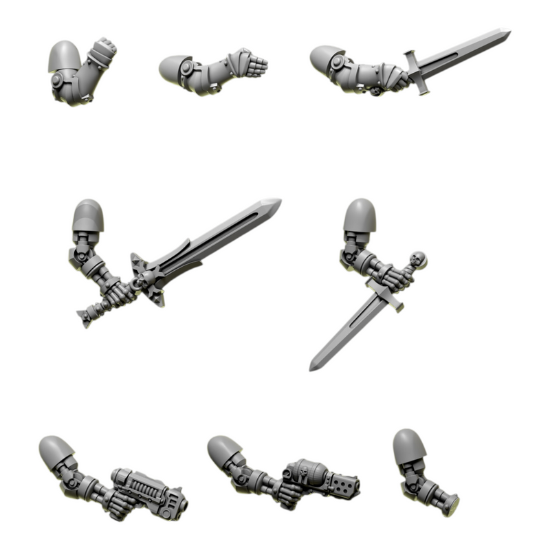 Bionic Arms Pack | Eternal Pilgrims | Conversion Bits For 28mm 32mm Sci-fi Marines