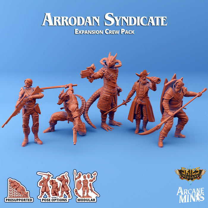Arrodan Syndicate Crew (Expansion) | Skies of Sordane | Fantasy Miniature | Arcane Minis TabletopXtra