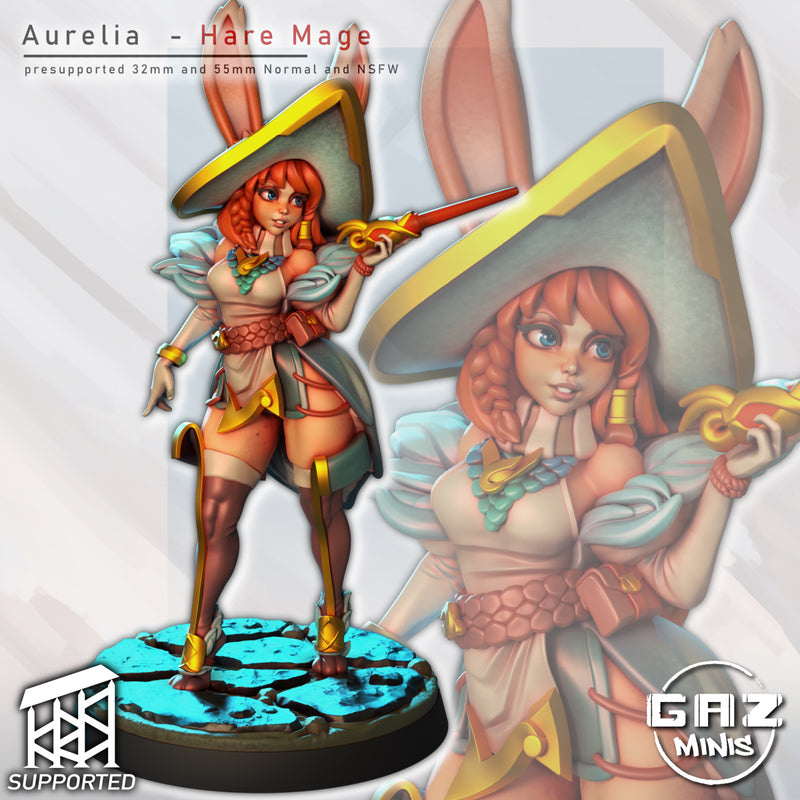 Hare Mage Aurelia | Fantasy Pin-Up | Gaz Minis