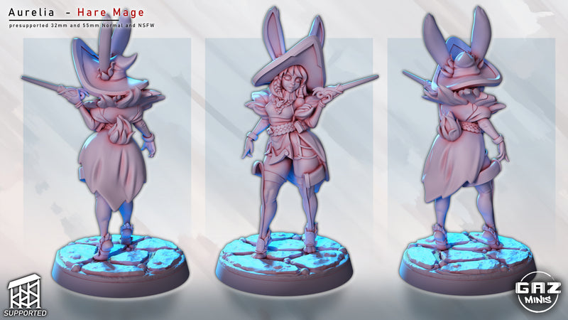 Hare Mage Aurelia | Fantasy Pin-Up | Gaz Minis