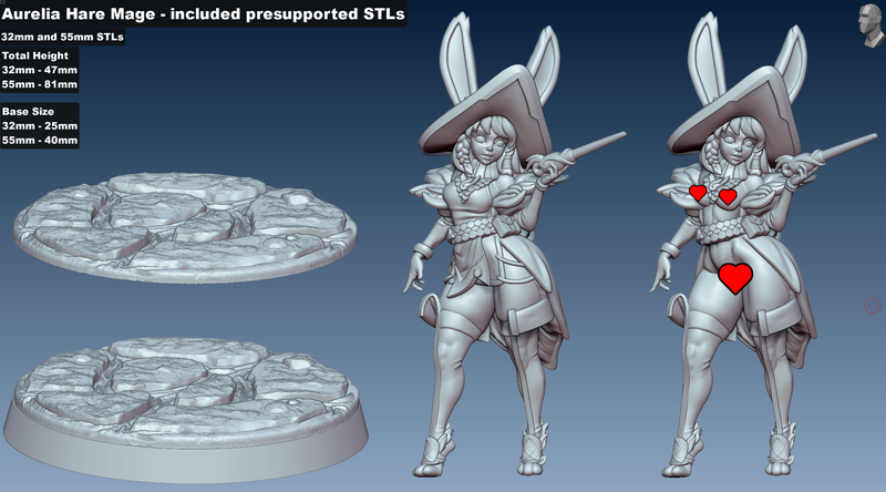 Hare Mage Aurelia | Fantasy Pin-Up | Gaz Minis