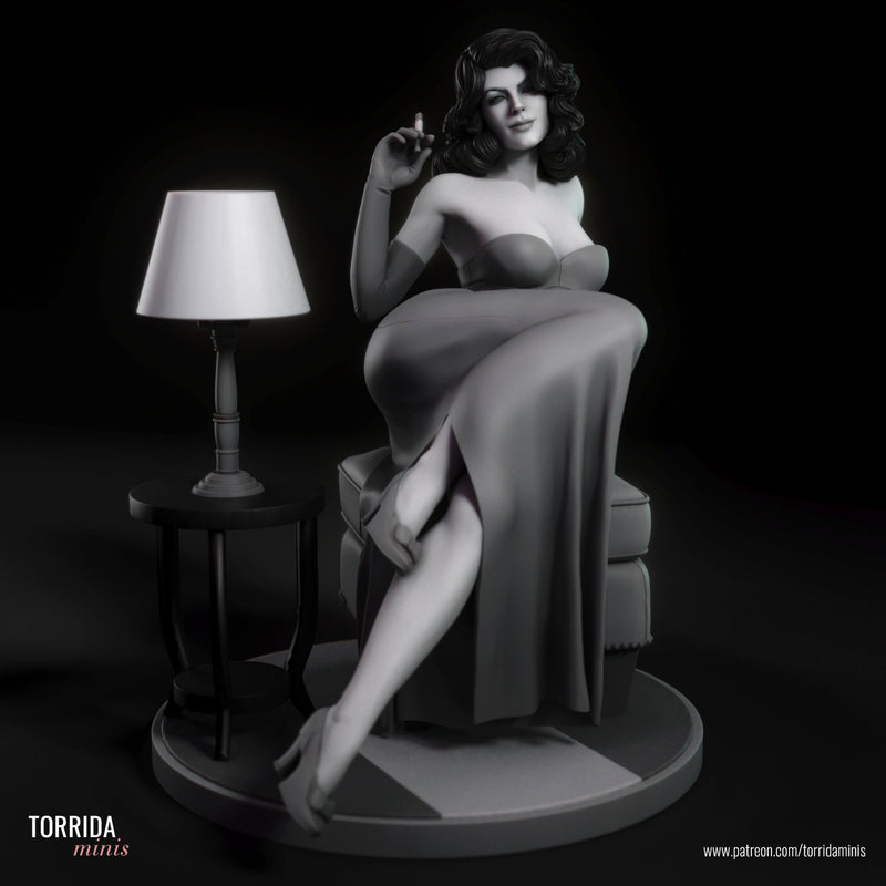 Ava | Pin-Up Statue Fan Art Miniature Unpainted | Torrida Minis