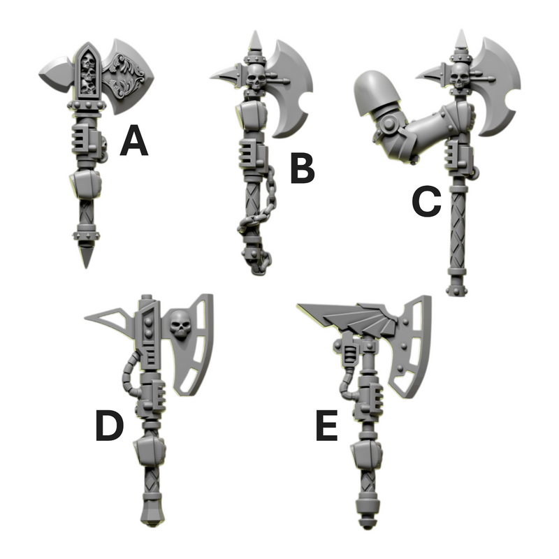 Axes | Eternal Pilgrims | Conversion Bits For 28mm 32mm Sci-fi Marines