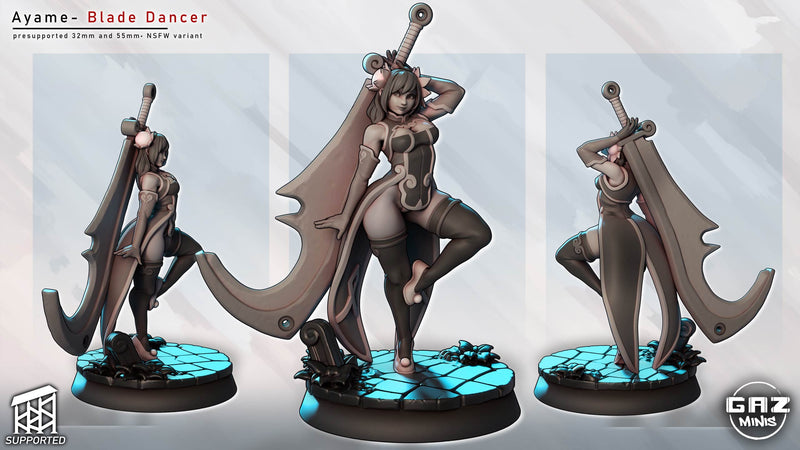 Blade Dancer Ayame | Fantasy Pin-Up Miniature | Gaz Minis