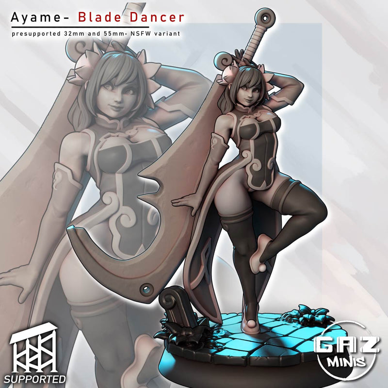 Blade Dancer Ayame | Fantasy Pin-Up Miniature | Gaz Minis