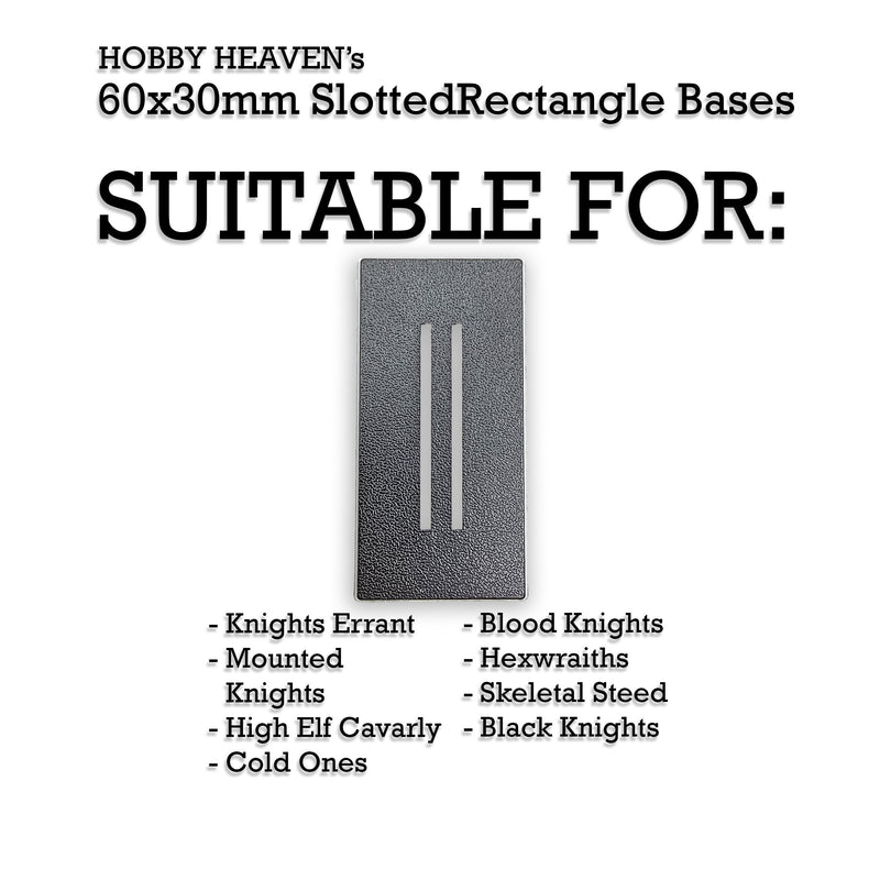 60x30mm Rectangle Slotted Plastic Bases