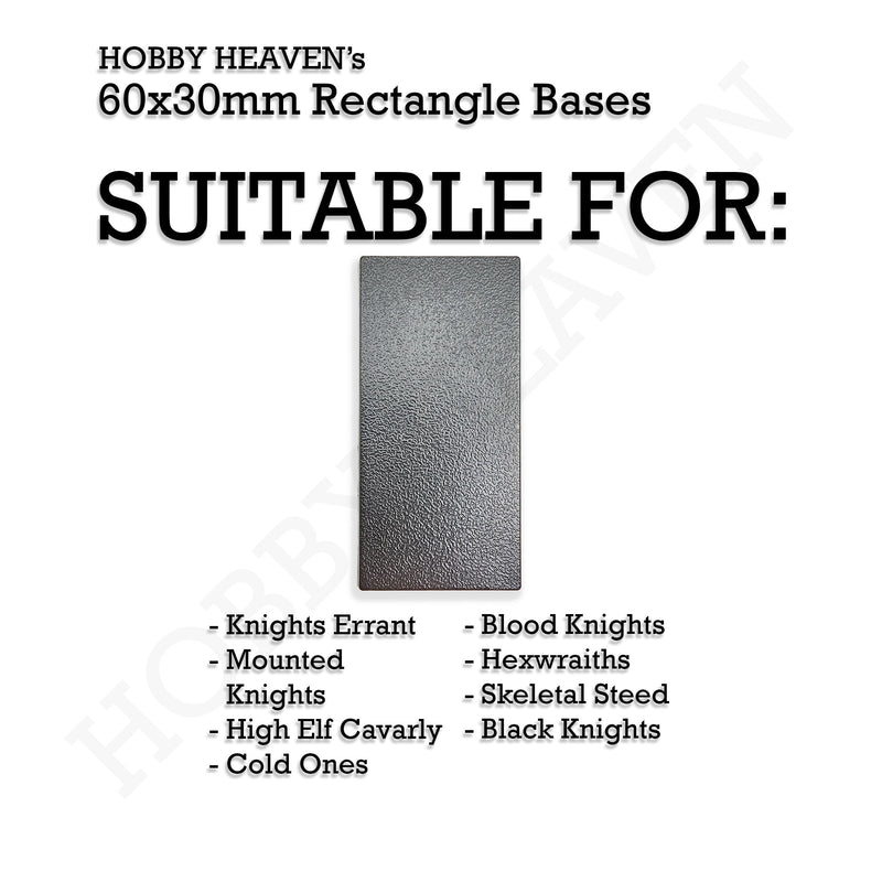 60x30mm Rectangle Bases for Tabletop Games | Premium Wargaming Cavalry Bases
