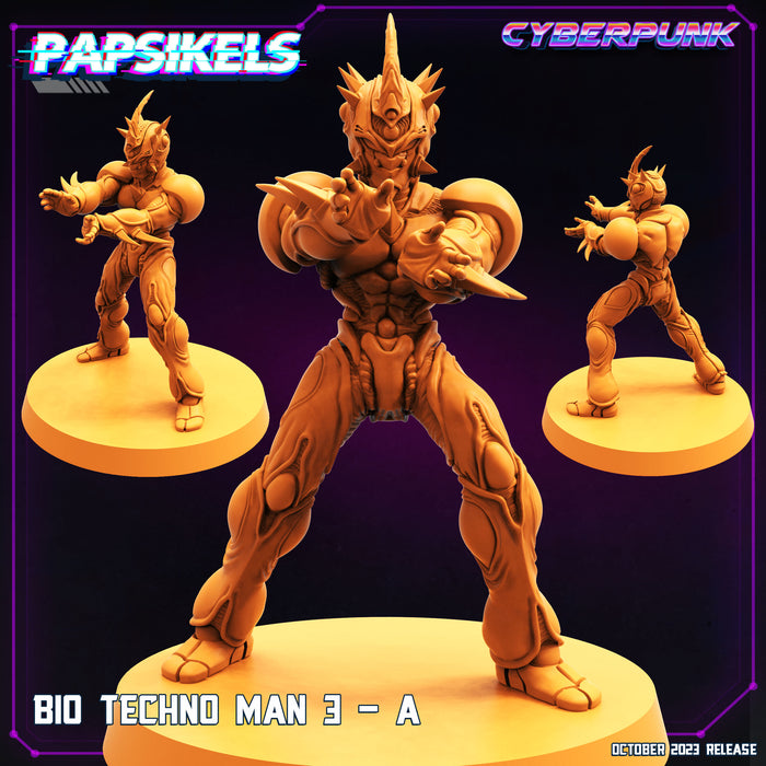 Bio Techno Man 3 Miniatures | Cyberpunk | Sci-Fi Miniature | Papsikels