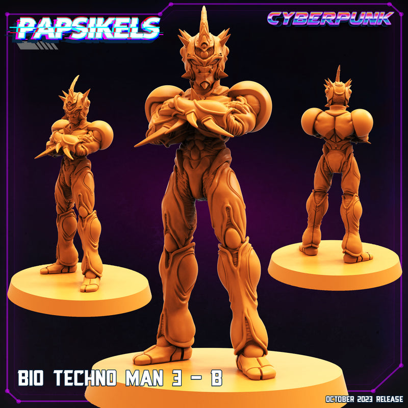 Bio Techno Man 3 Miniatures | Cyberpunk | Sci-Fi Miniature | Papsikels