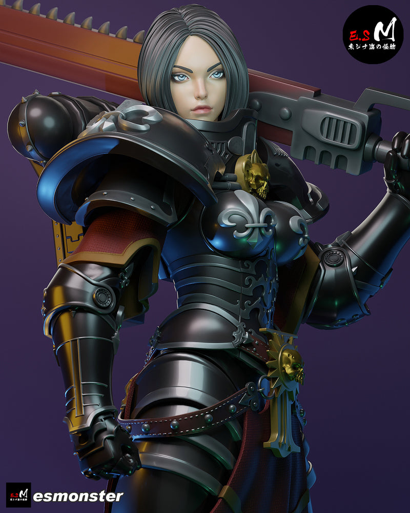 Battle Sister | Pin-Up Statue Fan Art Miniature Unpainted | E.S Monster