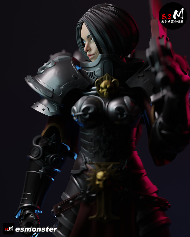 Battle Sister | Pin-Up Statue Fan Art Miniature Unpainted | E.S Monster